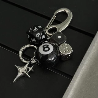 พวงกุญแจ 8 ball keychain โกธิค พวงกุญแจรถ ห้อยกระเป๋า ตกแต่งกระเป๋า bag charm หัวเข็มขัด พวงกุญแจกางเกง Y2K เข็มขัด