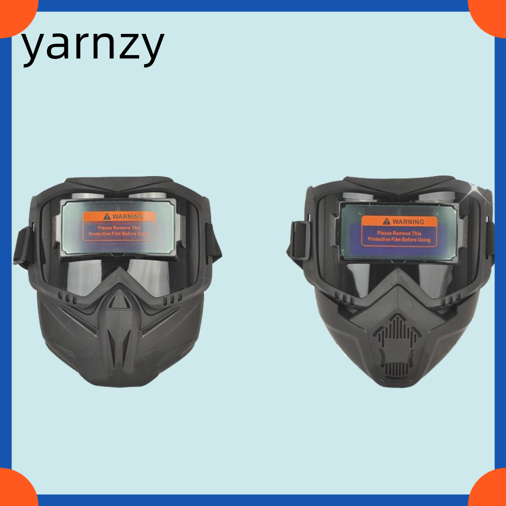 YARNZY ແວ່ນຕາເຊື່ອມ Auto Darkening ຖອດໄດ້ ປັບ Band Face Protector ສີດຳ ຂະໜາດ 20×19 ຊມ.