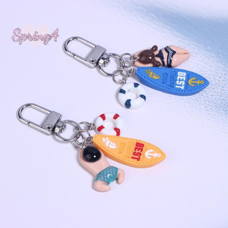 <Spring4>Y2K ส่วนบุคคลว่ายน้ําชายหญิงกีฬาเรซิ่นพวงกุญแจตลก Creative Life Buoy Surfboard พวงกุญแจกระเ