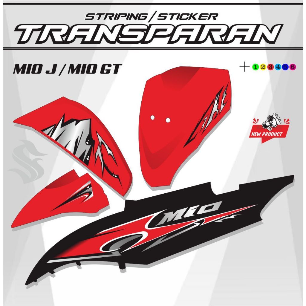 / สติ๊กเกอร์แถบฉีกขาด YAMAHA MIO J/ MIO GT ใหม่ล่าสุด SIMPLE MOTIF A1 VARIATION