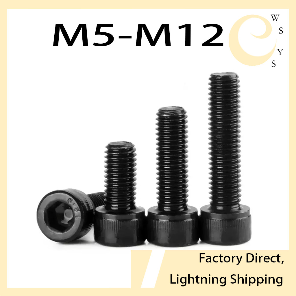 สีดํา 304 สแตนเลสสตีลหกเหลี่ยมสกรู DIN912 สีดําชุบถ้วยหัว Bolts M5-M12WSYS-MB-BB1