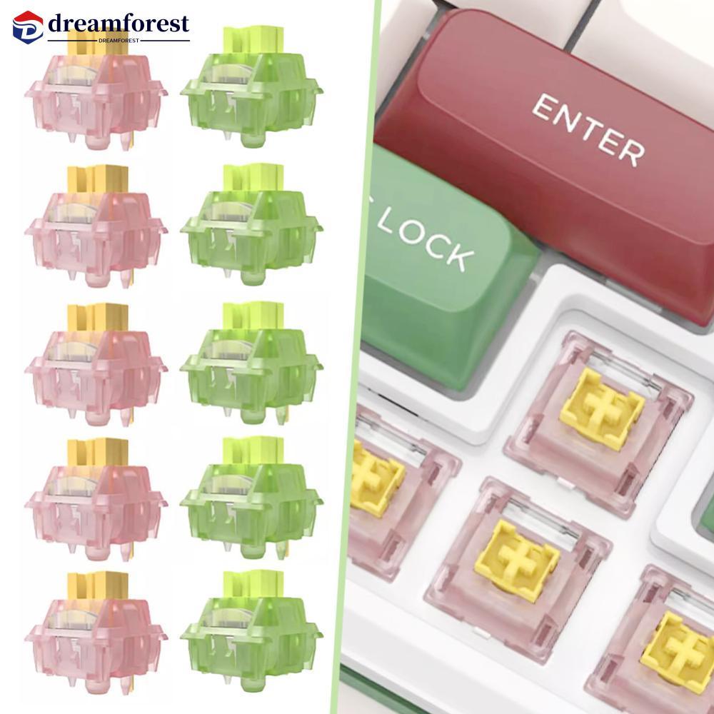 DFS 10/20/30 ชิ้น Silent Peach V3 สวิทช์ Lubed เงียบมะนาว V3 สวิทช์คีย์บอร์ด Linear Tactile 5Pin Hot swap PA66 Pre Lubed POM