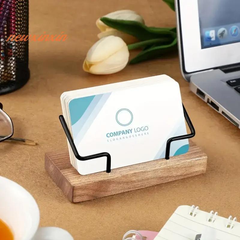 [NT-t] 1 ชิ้นไม้ธุรกิจผู้ถือบัตรสําหรับโต๊ะไม้ธุรกิจการ์ดขาตั้งจอแสดงผลโปสการ์ดสําหรับ Office Home D