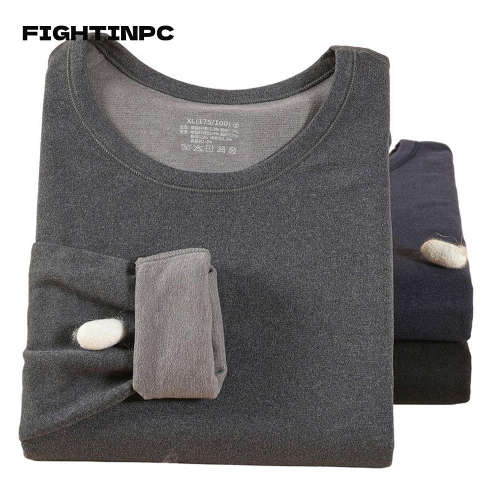 FIGHTINPC Warm Long Johns for Men, Winter Ski Base Layer Mens Thermal Lingerie Set, Cold Weather Fleece Lined Mens Thermals