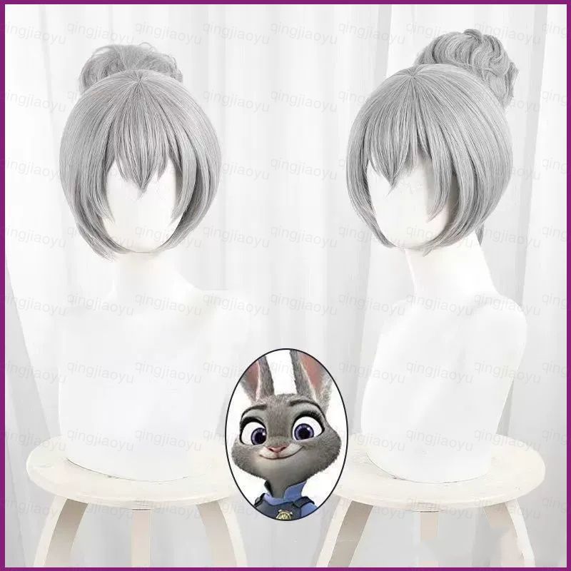 HQ3 Zootopia 2 Rise of the Non-Mammalians JUDY วิกผมคอสเพลย์สีเทาเงิน QH3
