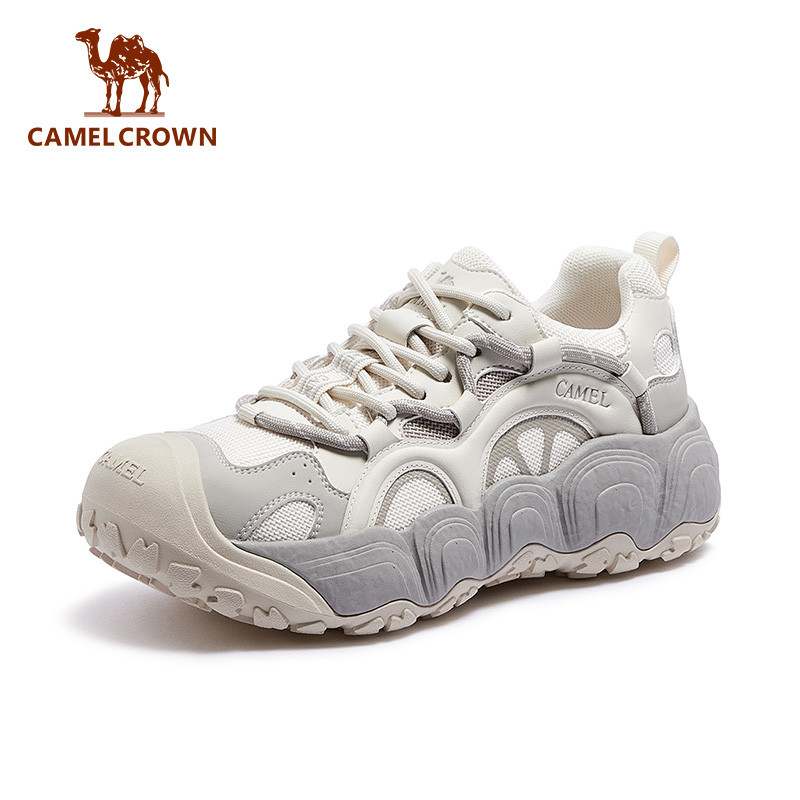 CAMEL CROWN รองเท้าผ้าใบผู้หญิง สไตล์ chunky สำหรับสวมใส่กลางแจ้งและการลำลอง