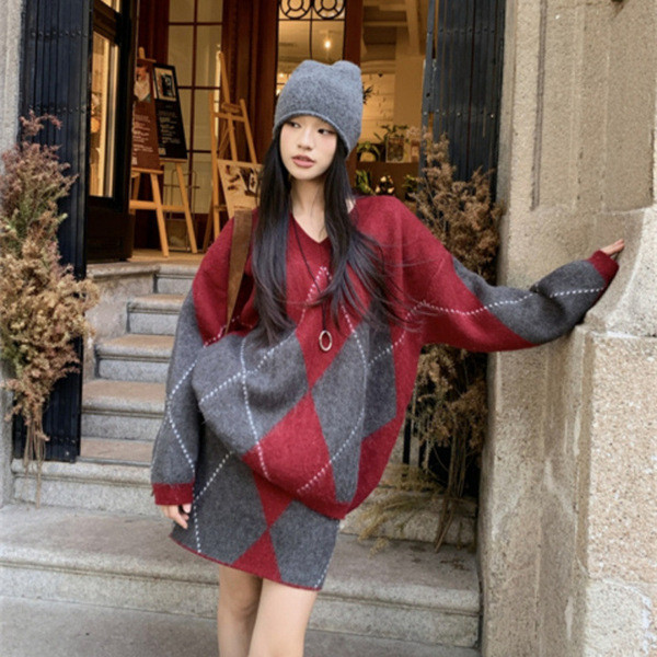 mardi sweater sweater christmas christmas sweater ชุดสูทสองชิ้นสีแดงสำหรับฤดูหนาว ออกแบบใหม่ มาพร้อม