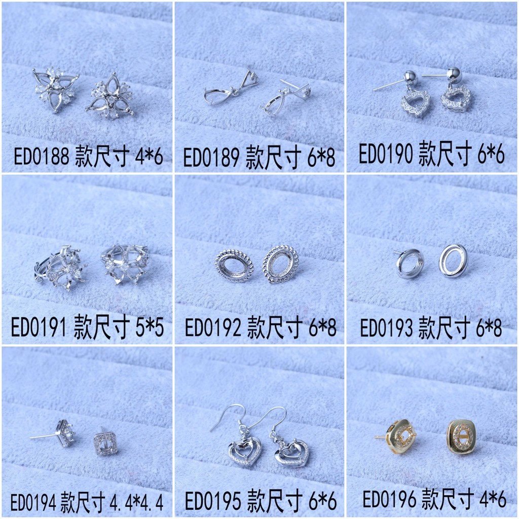 ต่างหูกลับเล็บประดับคริส탈 rhinestones สำหรับผู้หญิง