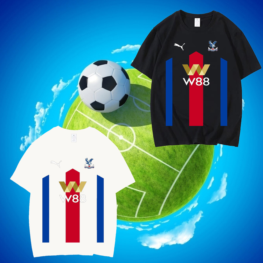 เสื้อฟุตบอลพัดหลั่นบ้าน Crystal Palace T-shirt -โลโก้สโมสรฟุตบอลคริสตัลพาเลซ 🦅 🔴🔵