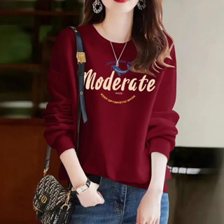 เสื้อสเวตเตอร์คอกลมสำหรับผู้หญิง แบบหลวมหรูหรา เหมาะสำหรับฤด…