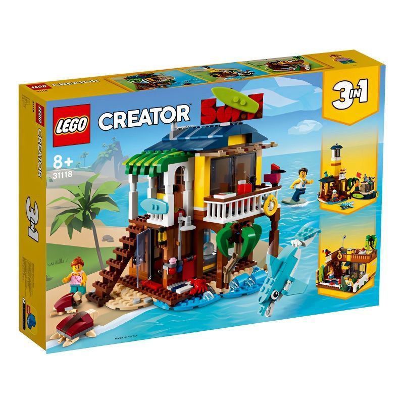 LEGO เครื่องบิน LEGO Lego 3118 Surfer Beach Cabin 3 in 1 Creative Variety Building Blocks ของเล่นเพื