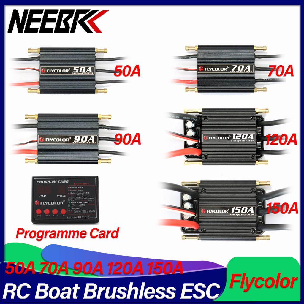 Flycolor FlyMonster RC เรือกันน้ํา Brushless ESC 50A 70A 90A 120A 150A ESC 2-6S Lipo พร้อม BEC Speed