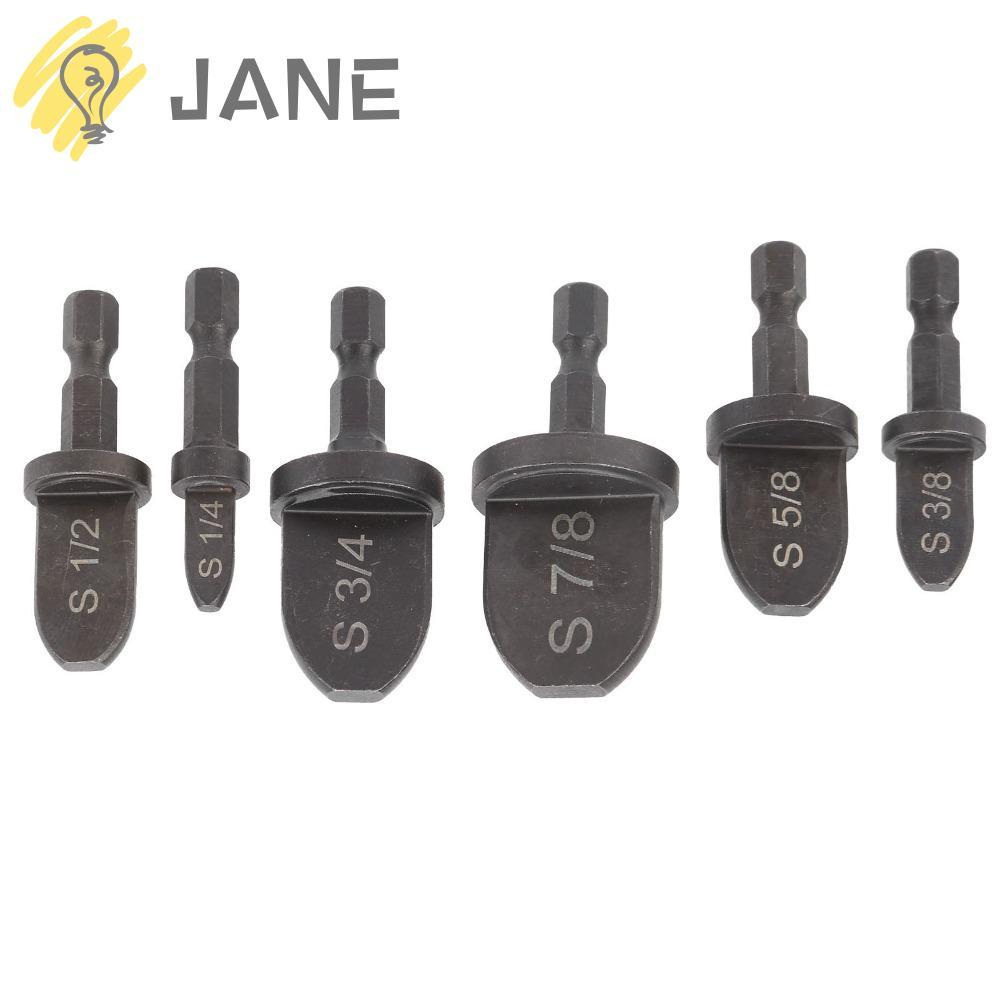JANE 6 ชิ้น HVAC Swaging เครื่องมือ, 1/4 นิ้ว Hex Shank ท่อทองแดงอ่อนท่อทองแดง Expander, แบริ่งเหล็ก