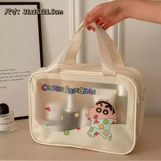 Crayon Xiaoxin Cosmetic Bag Cute Dry Wet Separation Transparent Large Capacity Female Portable Travel Wash Portable Pouch zKkC