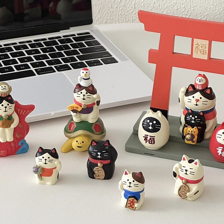แมวเรซิ่น ZAKKA Lucky Cat สำหรับการตกแต่งบ้านหรือมอบเป็นของขวัญ