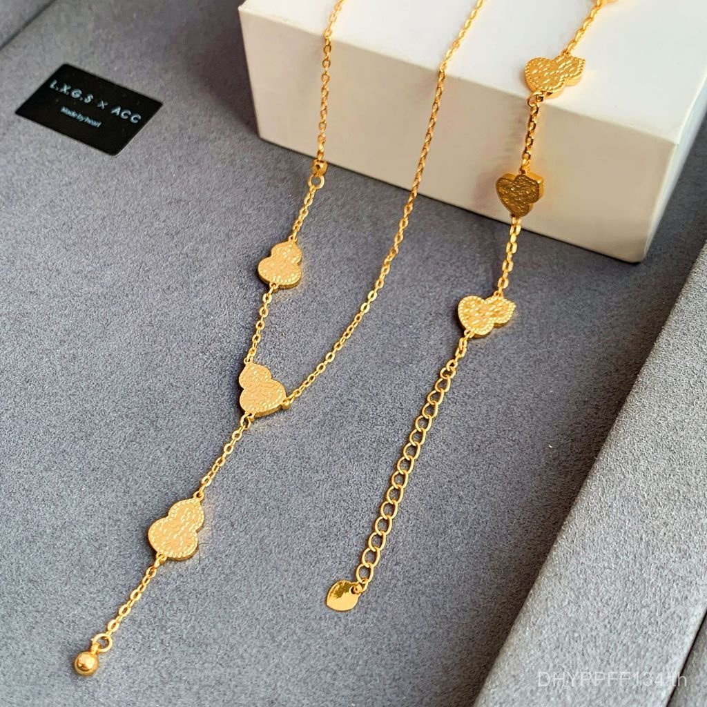 Fu Lu อุปกรณ์เสริมสร้อยคอผู้หญิงหรูหรา All-Match ใหม่จีนจี้ High-End Clavicle Chain Gourd Non-Fade ส