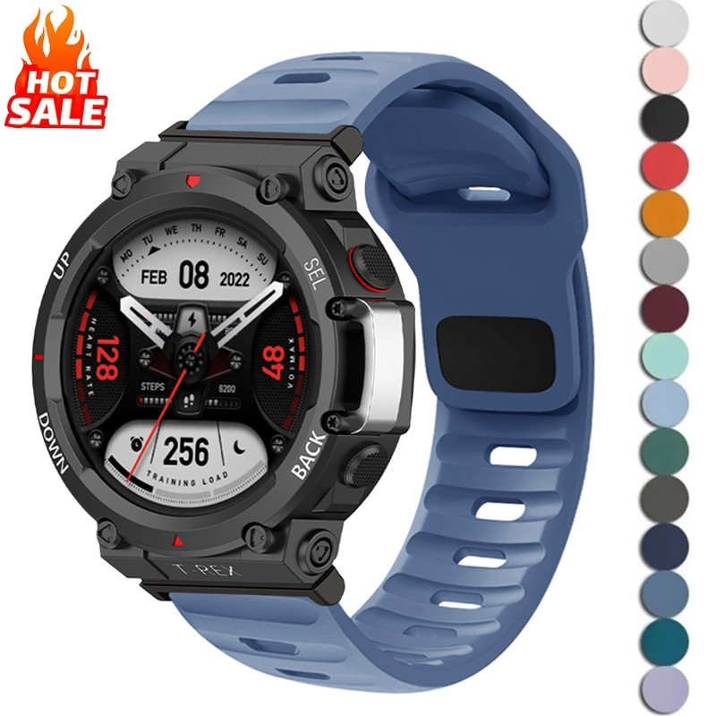 สายรัดซิลิโคนแบบสปอร์ตสําหรับ Amazfit T Rex Pro T Rex 3/ T Rex 2 /T Rex 2 Ultra สายรัดข้อมือสําหรับ Trex Ultra Trex-3 Trex-2 กีฬาสําหรับชาย