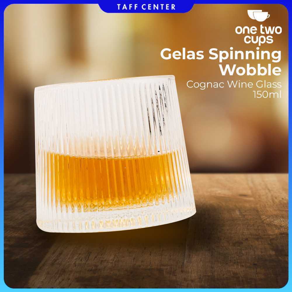 One Two Cups Whisky Crystal Spinning Wobble Rock Glass 150ml - YJ101