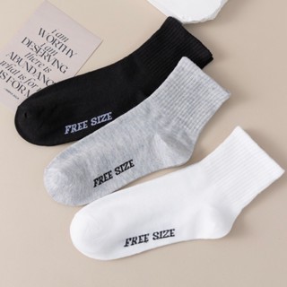 JMS STORE ถุงเท้าทำงาน ถุงเท้าข้อกลางสีดำ (1แพ็ค/10คู่) งานถ…