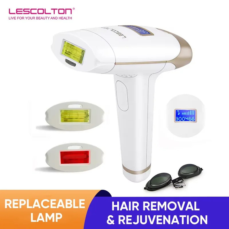 Lescolton อุปกรณ์กําจัดขนด้วยเลเซอร์ 2-in-1, เครื่องกําจัดขน IPL, หน้าจอ LCD, เครื่องกําจัดขนถาวร T009I