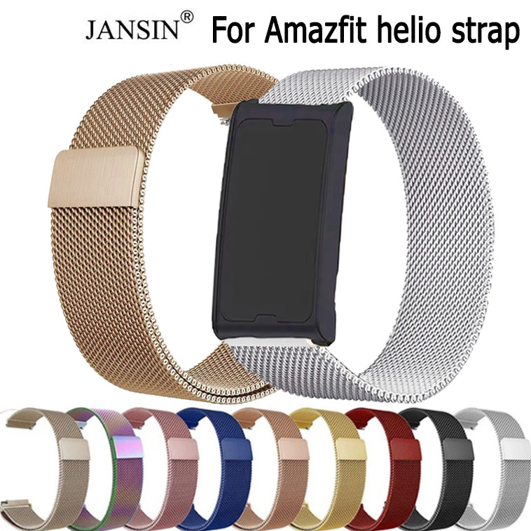 สายสแตนเลส สําหรับ amazfit helio strap  สมาร์ทนาฬิกาเปลี่ยนสร้อยข้อมือโลหะ