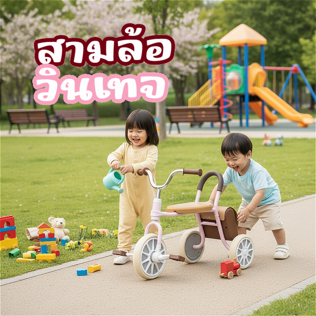 จักรยานเด็กวินเทจ /สามล้อเด็ก มีตะกร้าหน้า