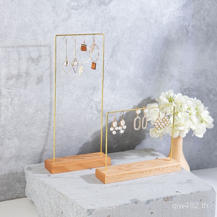 Beech Props ยิงแสดงเครื่องประดับแหวนเครื่องประดับต่างหู Props สร้อยข้อมือโลหะสร้อยคอขาตั้งจอแสดงผล E