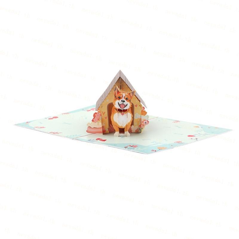 ʚɞ Ne ʚɞ 3D Popup Pet Themed Birthday Card Handmade Flodable Greeting Card with Envelope Stylish Wed