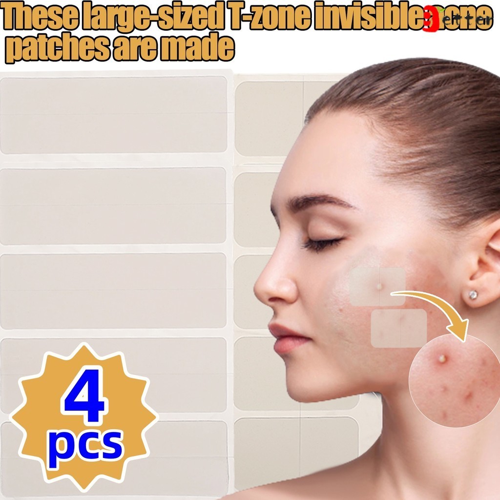 2/4 ชิ้น Gentle Square Design Acne Pasters - สติ๊กเกอร์จุด T-Zone Facial ที่มองไม่เห็น - แผ่นแปะหน้า