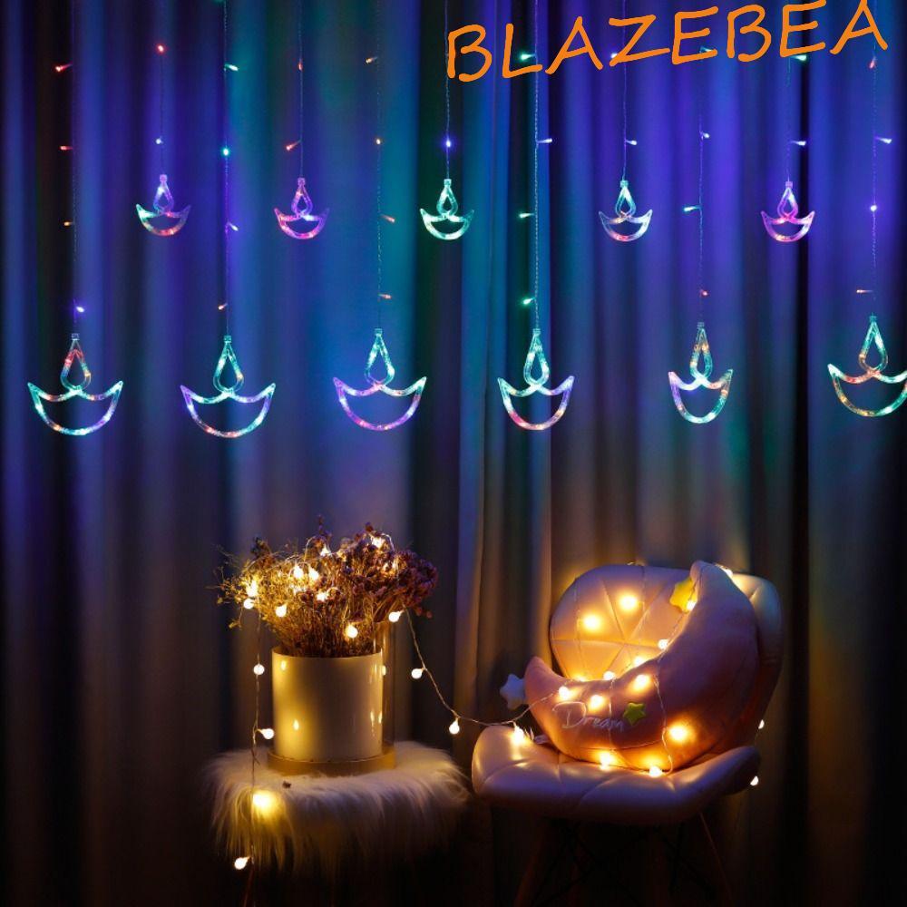 BLAZEBEA Diwali Light, ปลั๊ก USB Happy Diwali Curtain Light, Diwali ตกแต่งรูปหัวใจ Brilliant Night S