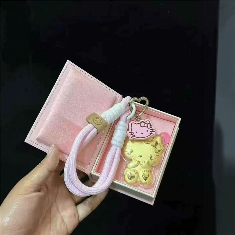 Shuibei Pure Gold 999KT Cat จี้ทอง HelloKitt 水贝key金999KT猫挂件黄金HelloKitty猫手机挂饰礼品CM30