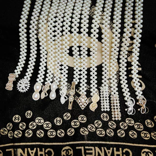 Vintage Jewelry ผู้หญิงเข็มขัดมุกเอวบางโซ่แฟชั่นเข็มขัดยางยืด