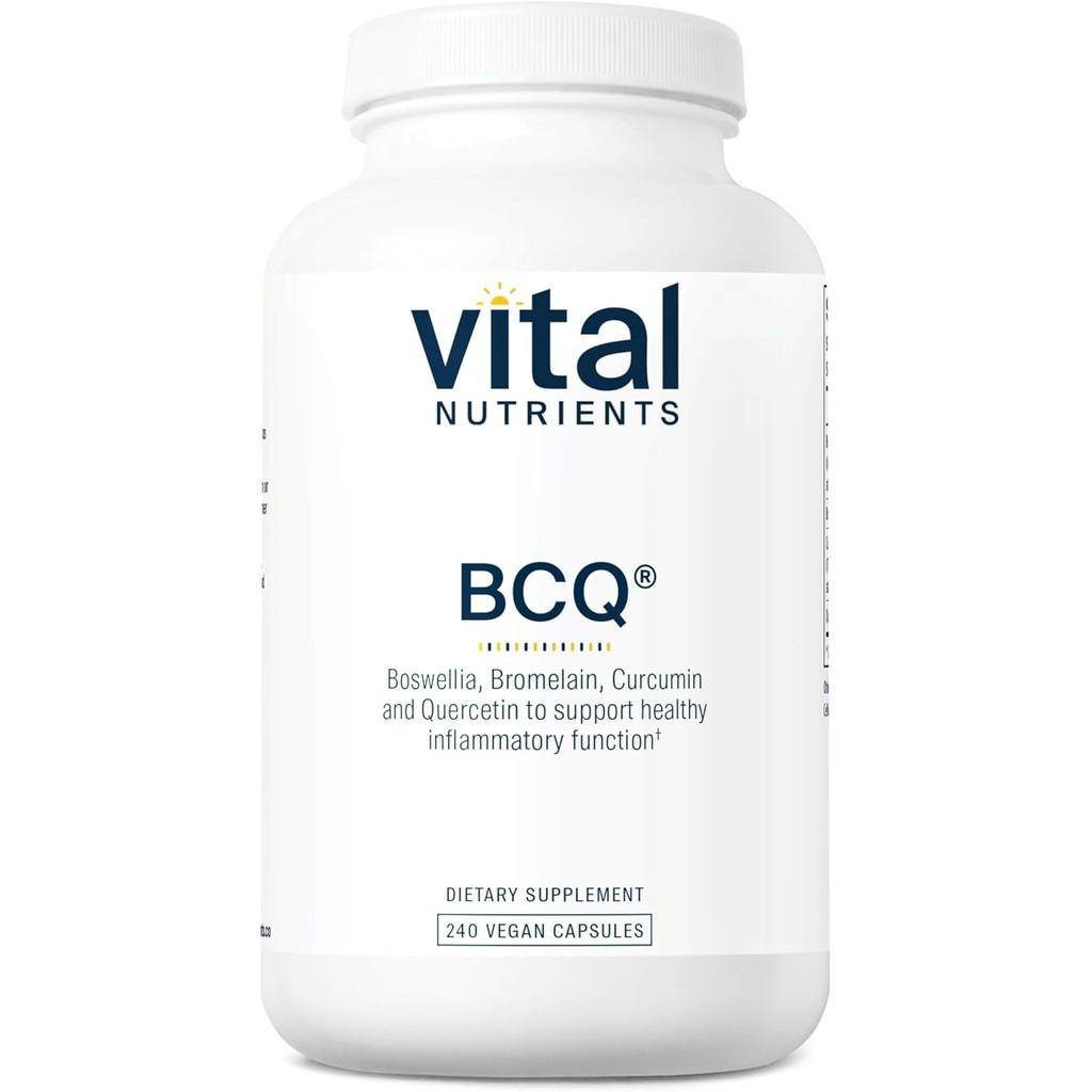 Vital Nutrients BCQ | ตะไคร่น้ํามังสวิรัติ, โบรมีเลน, อาหารเสริม Curcumin & Quercetin | อาหารเสริมเส