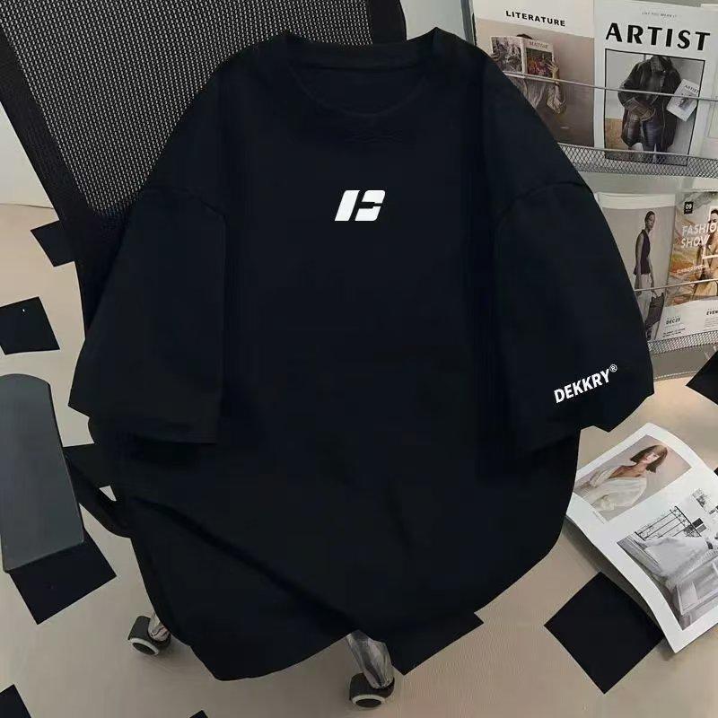 Top. street เสื้อสีดํา oversize เสื้อคอกลม cotton100% แขนสั้น พิมพ์ลาย ‘DEERY’ ใส่สบาย ไม่ต้องรีด – โปรปัง