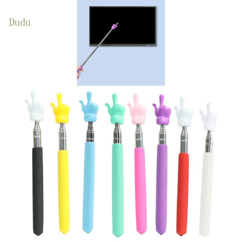 Dudu Telescopic Teacher Pointer Stick พร้อมนิ้วมือแบบพับเก็บได้ Handy Pointer Stick สําหรับห้องเรียน