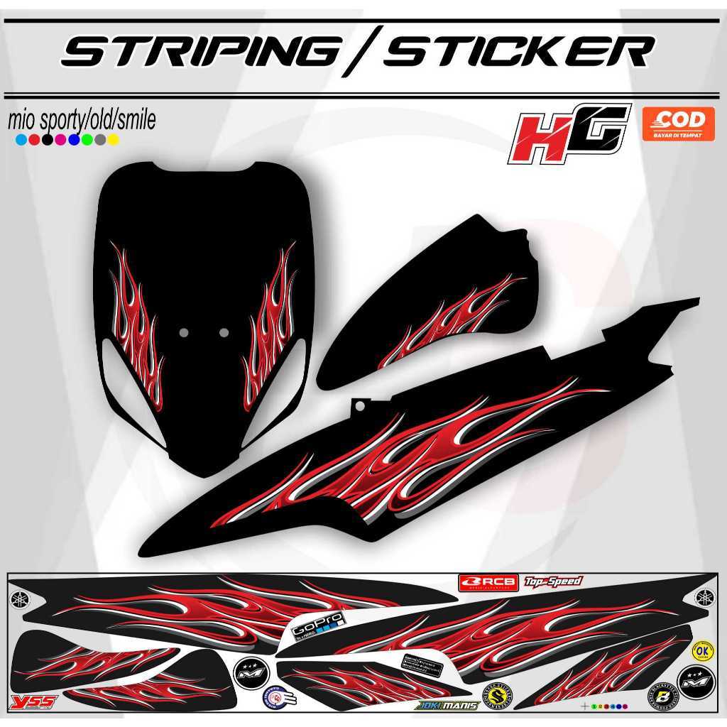 MIO OLD MOTORCYCLE STICKER/STRIPING VARIATION OF FIRE MOTIF Q22