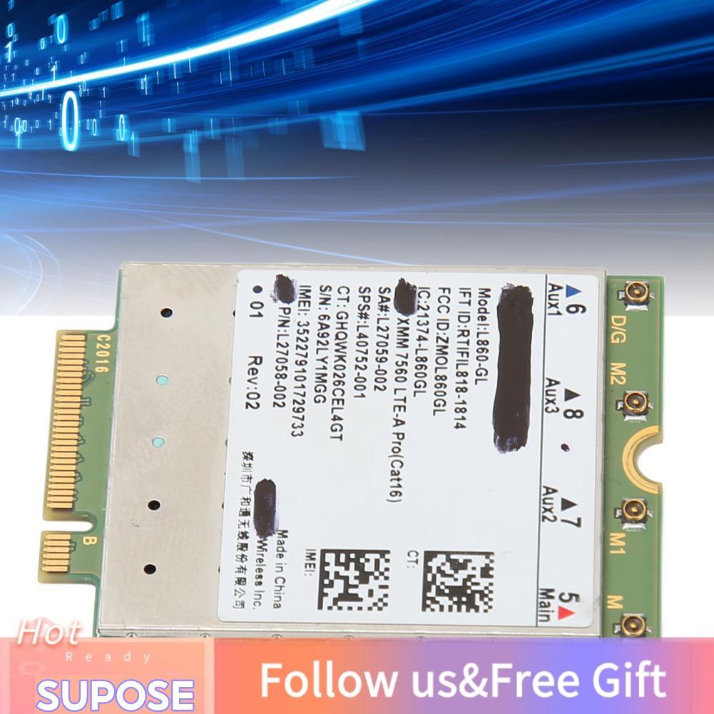 Supose M.2 การ์ด WiFi 150Mbps UL FDD TDD LTE 1Gbps DL L860 GL เครือข่ายสำหรับการเดินทาง