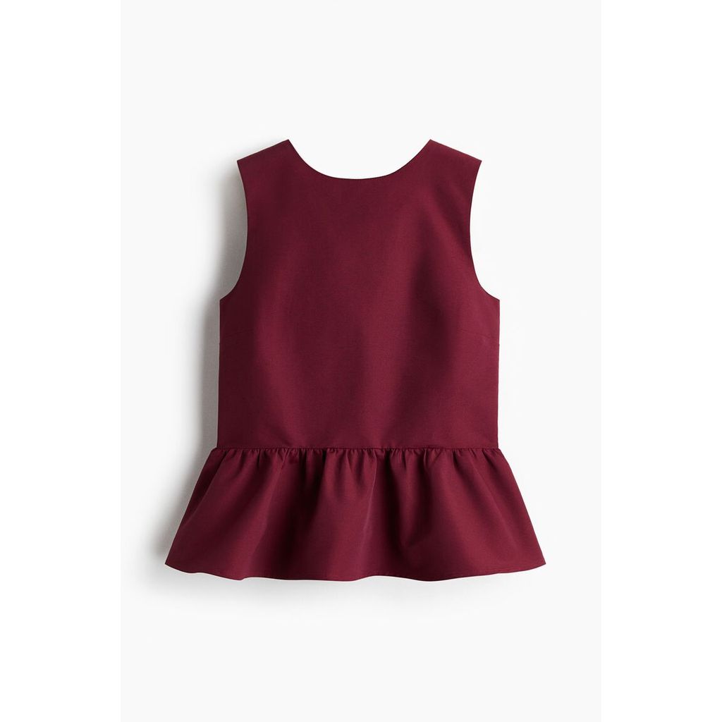 H&M(เอชแอนด์เอ็ม) เสื้อท็อปแต่งดีเทลผูกเอวทรงเปลม Women Tie-detail peplum top 1314654_1
