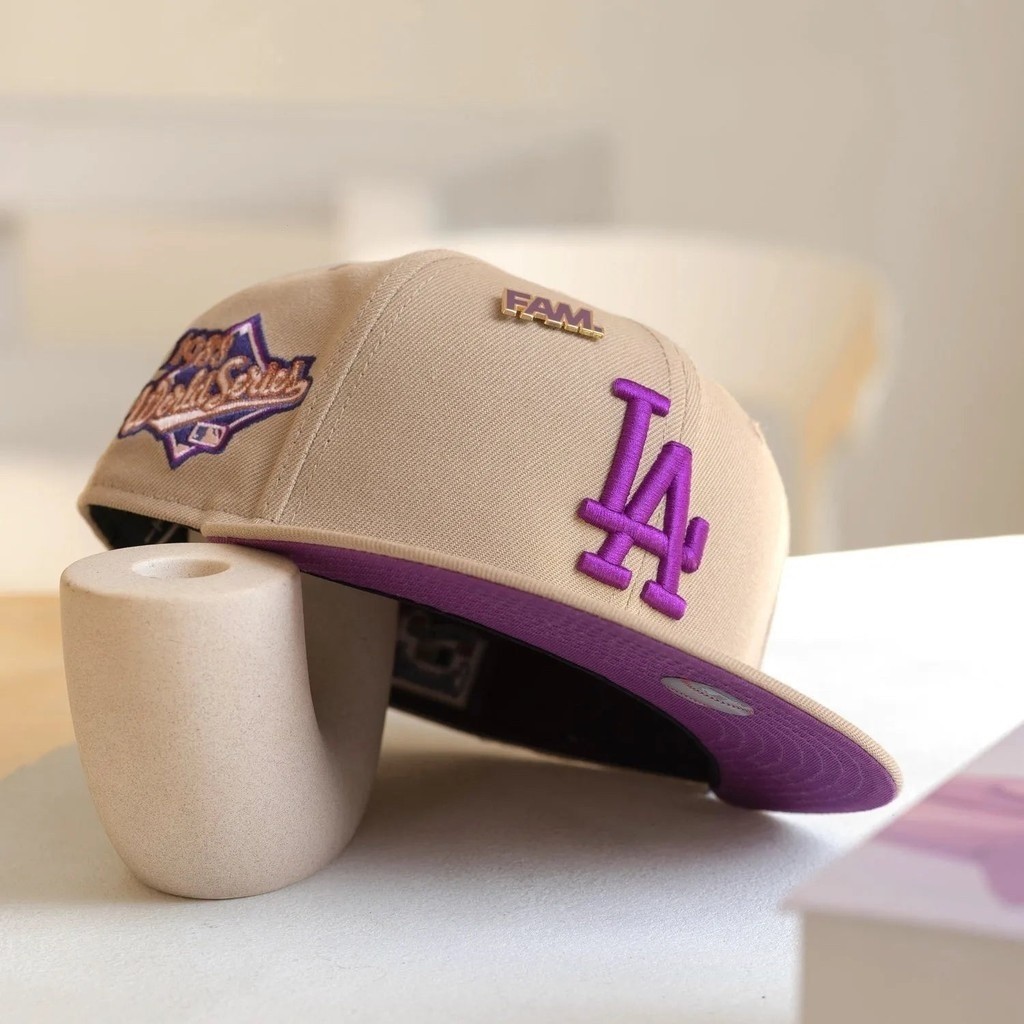 ใหม่ ERA 59FIFTY MLB LOS ANGELES DODGERS WORLD SERIES 1988 CAMEL / SPARKLING GRAPE UV FITTED CAP