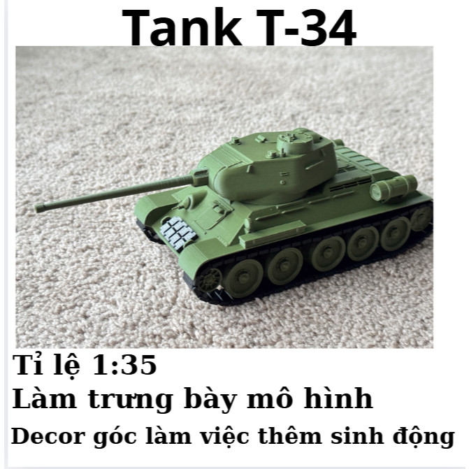 T-34 Tank Model 1:35 Scale – รถถังทหารโซเวียต, ตกแต่งโต๊ะ, สะสม