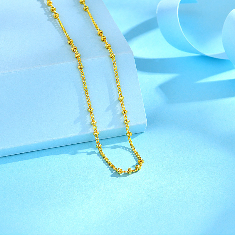 สร้อยคอกลิตเตอร์แบบโซ่กระดูก โซ่เงิน 925 ไม่มีจี้ ดีไซน์เรียบหรู ราคา ถูกที่สุด ดีลบีเคเค แกลเลอรีภาพที่ 4
