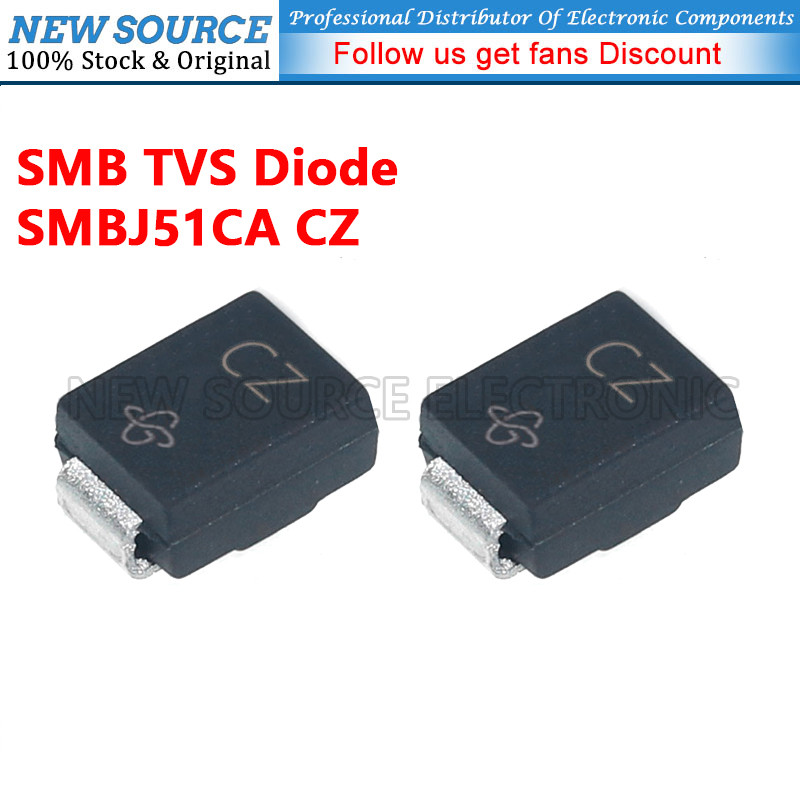 [20-100 ชิ้น] SMBJ51CA CZ SMB TVS Diode SMD Transient แรงดันไฟฟ้า Suppessor Diode แหล่งใหม่