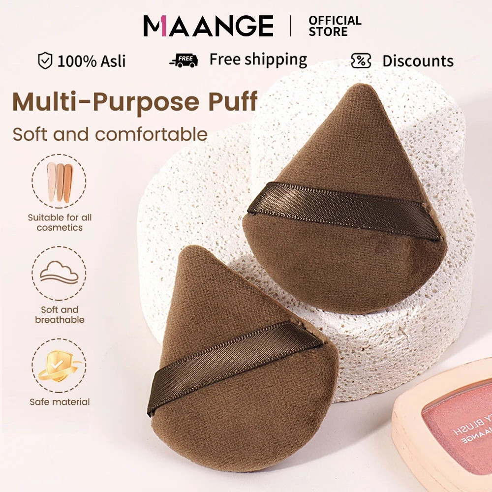 MAANGE พัฟฟองน้ําแต่งหน้าแบบสองด้านนุ่มพิเศษเปียกและแห้งแบบพกพา พัฟแต่งหน้า ​5 ชิ้นพัฟรองพื้น 51028