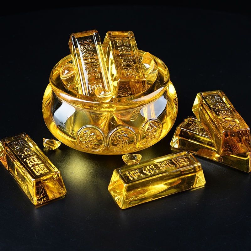 ทองแท่งมงคล แก้วคริสตัล เหรียญจีนโบราณ เสริมโชค เสริมดวง ของตกแต่งเรียกทรัพย์ - รูปที่ 5