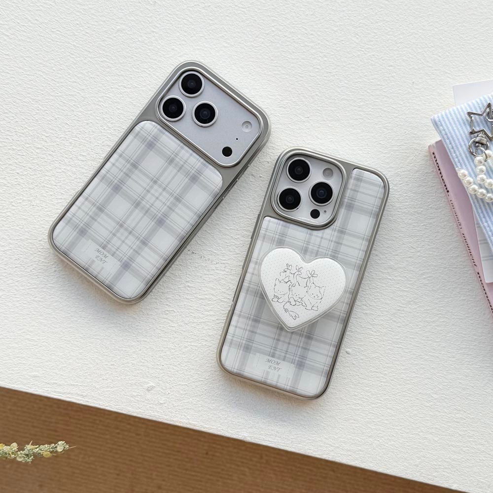 ปลอกปกแข็งเข้ากันได้กับ iPhone 13 14 14Pro 14ProMax 15 15Pro 15ProMax 16 16Pro 16ProMax 17Pro 17ProMax เคสลายตารางสีน้ําเงิน
