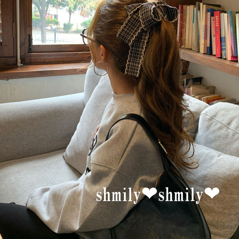 กิ๊บรูปโบว์แบบเกาหลี สีดำและขาว พร้อมคลิปสำหรับจัดทรงผม