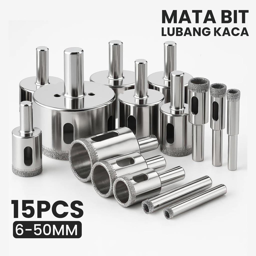 Allefix Mata Bor Hole Saw 15 Pcs 6-50MM  Kompatibel dengan Bor Listrik Standar  - 6871