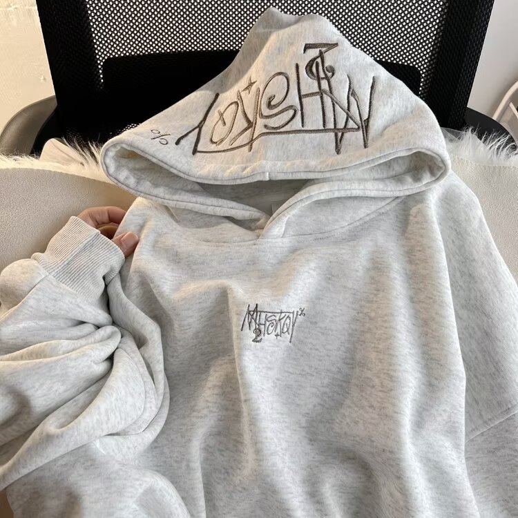 เสื้อฮู้ดดี้แขนยาว แบบสวม ผ้าหนา แฟชั่น กันแดด กันหนาวได้ Eashion เสื้อกันหนาวแขนยาว