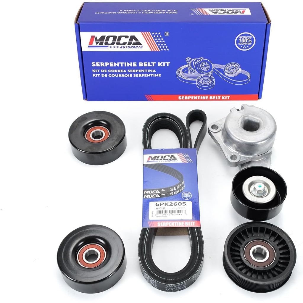 MOCA Serpentine เข็มขัดส่วนประกอบชุด Fit 09-10 สําหรับ Mercury Mountaineer 4.6L, 09-14 สําหรับ Ford 