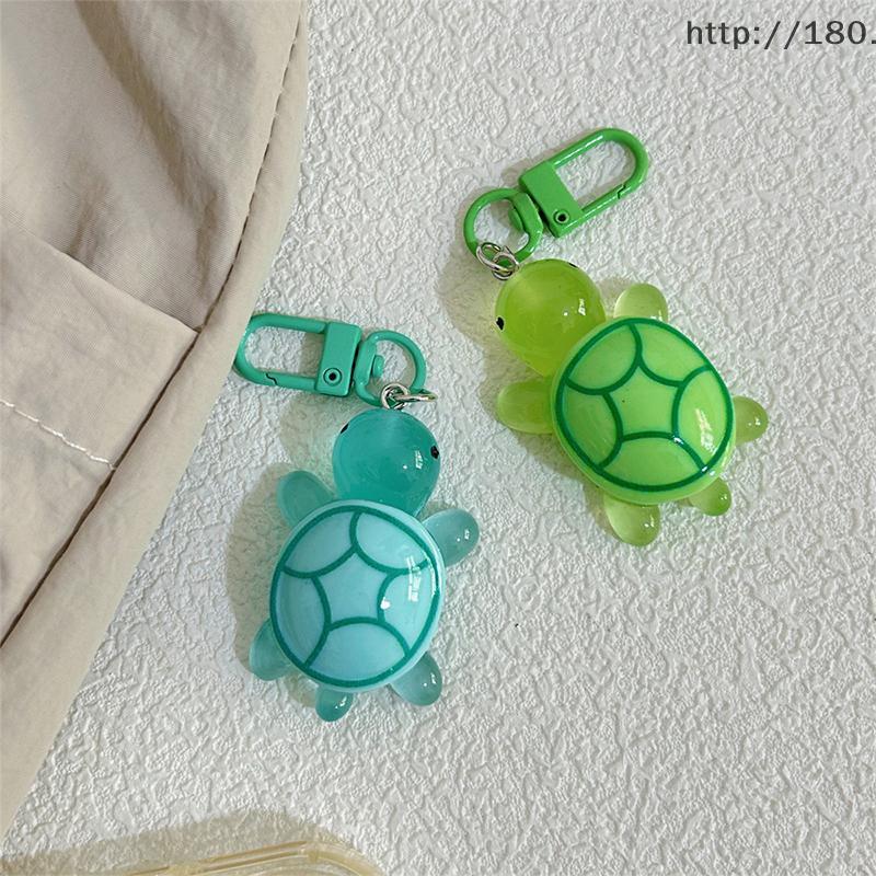 [fitnessfrenzystore] Sea Animal Glow In-the-dark Color Turtle Keychain Cute Sweet Turtle Keyring Vin